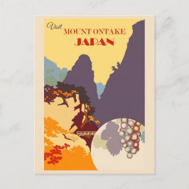 Vintage Japan Besök Montera Ontake Travel Vykort