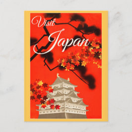 Vintage Japan Japansk Pagoda Travel Poster Vykort