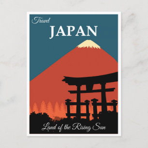 Vintage Japan Mount Fuji Travel Vykort