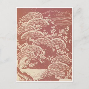 Vintage Japan Sakura Träd Vykort