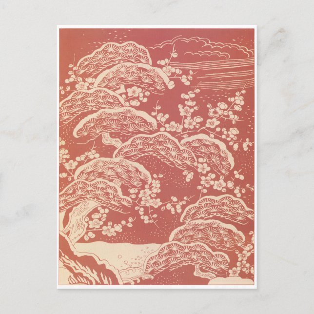 Vintage Japan Sakura Träd Vykort (Framsida)