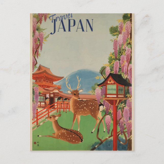 Vintage Japan Travel Vykort (Framsida)