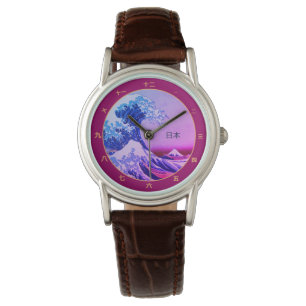 Vintage Japan, Underbar Wave off Kanagawa kanji wa Armbandsur
