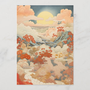 Vintage japanese art bröllop-menyn meny