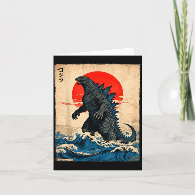 Vintage Japanese Art Kaiju Monster  Kort (Framsida)