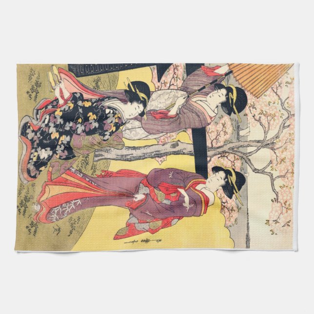 VINTAGE JAPANESE ART  KÖKSHANDDUK (Horisontell)
