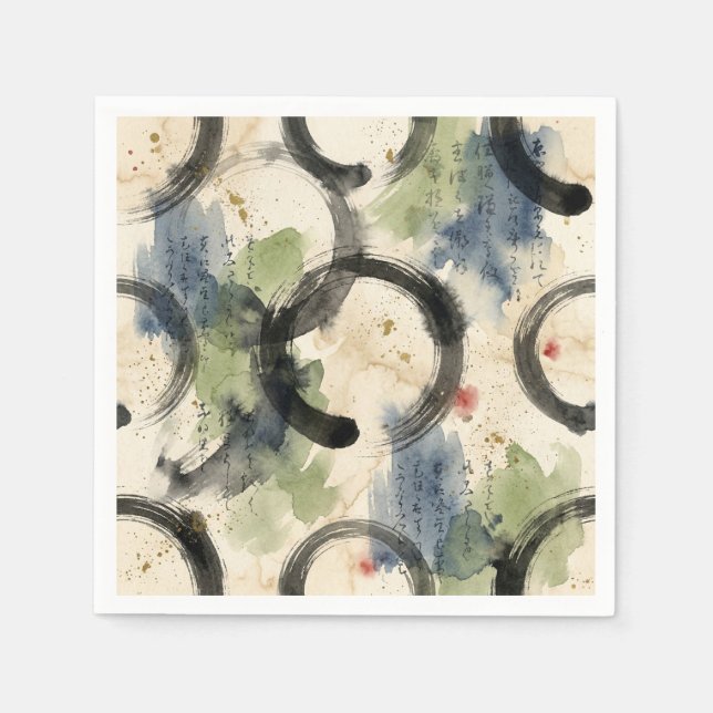 Vintage Japanese Calligraphy Art (3) Pappersservett (Framsidan)