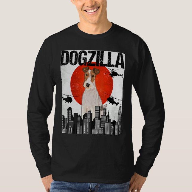 Vintage Japanese Dogzilla Wire Fox Terrier T Shirt (Framsida)