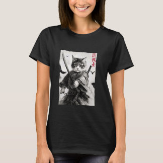 Vintage Japanese Katana Warrior Kitten Ukiyo e Sam T Shirt
