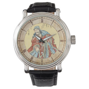 Vintage japanese samurai sketch tatto Hokusai art Armbandsur