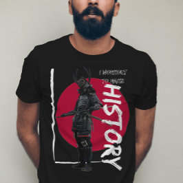 Vintage japanese samurai warrior red sol t shirt