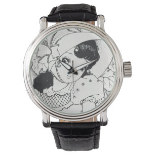 Vintage japaneses manga kawaii girl bläck tatueri armbandsur