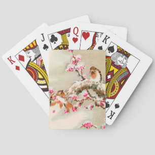 Vintage japanfåglar på gren casinokort