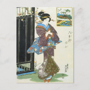 Vintage Japansk Art Vykort