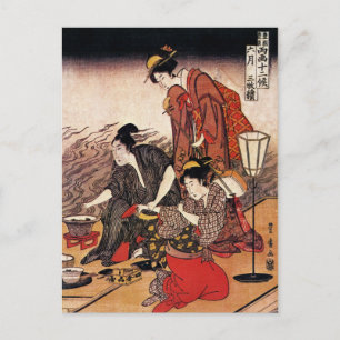 Vintage Japansk Art Vykort