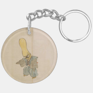 Vintage Japansk Big-Headed Yokai Swordsman