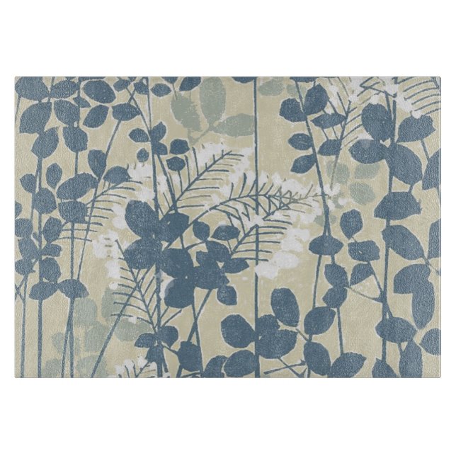 Vintage Japansk Blå Botanisk: Crèmeblad Fern (Framsidan)