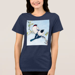 Vintage Japansk Bläck-skiss över finkar T Shirt