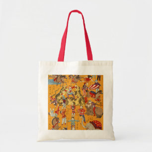 Vintage Japansk Cirkusaffiche Ukiyo-e Konst Tygkasse