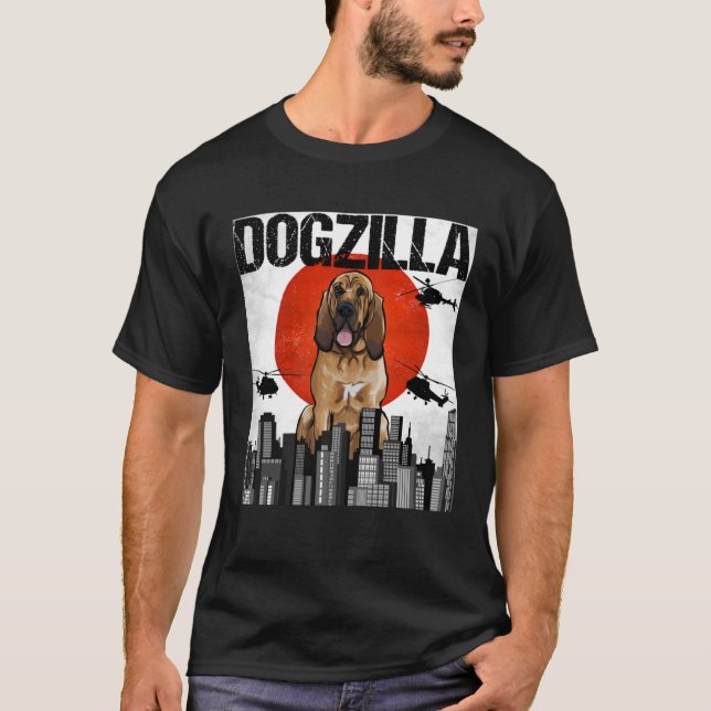 Vintage Japansk Dogzilla Bloodhound T Shirt (Framsida)