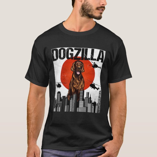 Vintage Japansk Dogzilla Irish Setter T Shirt (Framsida)
