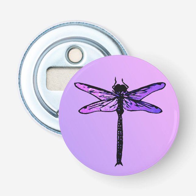 Vintage japansk Dragonfly, ametyst lila Flasköppnare (Framsidan)