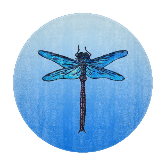 Vintage japansk Dragonfly, safierblått (Framsidan)