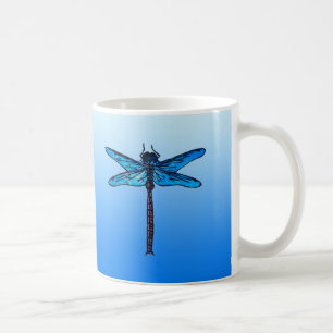 Vintage japansk Dragonfly, safierblått Kaffemugg