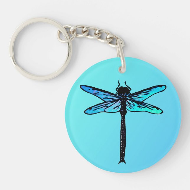 Vintage japansk Dragonfly, turkos blå (Framsidan)