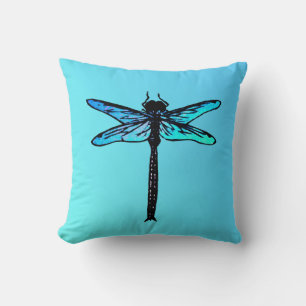 Vintage japansk Dragonfly, turkos blå Kudde