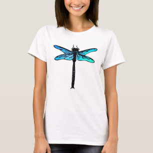 Vintage japansk Dragonfly, turkos blå T Shirt
