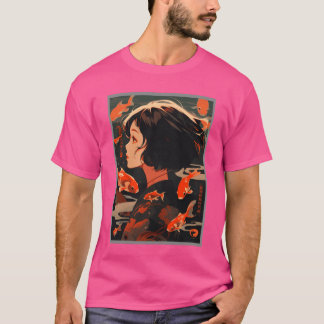 Vintage japansk estetisk Otaku Anime Flicka vintag T Shirt