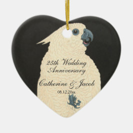 Vintage Japansk Fine Art | Cockatoo Julgransprydnad Keramik