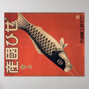 Vintage Japansk fisk poster