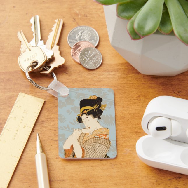 Vintage Japansk Geisha Girl Entertainer i Kimono Nyckelring (Skrivbord)