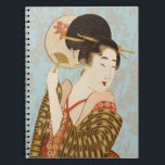 Vintage Japansk Geisha Girl i Kimono med Fläkt Anteckningsbok<br><div class="desc">Vintage illustrerar vardagens bild av livet med en vacker kvinna, en traditionell japansk kvinnlig underhållare som heter Geisha-flicka, en geiko eller geigi, vars jobb främst är att underhålla manliga kunder. Hon fungerar som värdinna och hennes färdigheter omfattar att utföra olika japanska konst, som klassisk musik, dans, spel och konversation. En...</div>