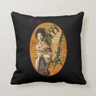 Vintage Japansk Geisha Kastkudde Kudde