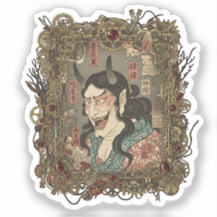 Vintage japansk gotisk collage-dekal klistermärken