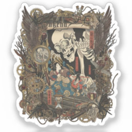 Vintage japansk gotisk collage-dekal klistermärken