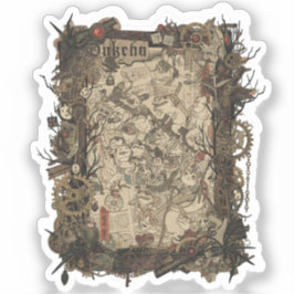 Vintage japansk gotisk collage-dekal klistermärken