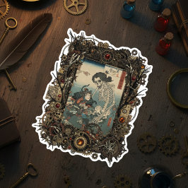 Vintage japansk gotisk collage-dekal klistermärken