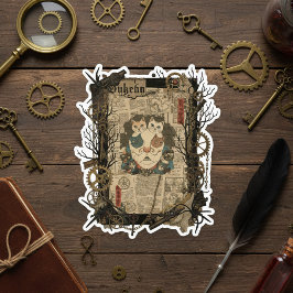 Vintage japansk gotisk collage – klistermärken