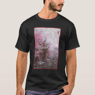 Vintage Japansk Graphical Art Tee Cherry Blommar
