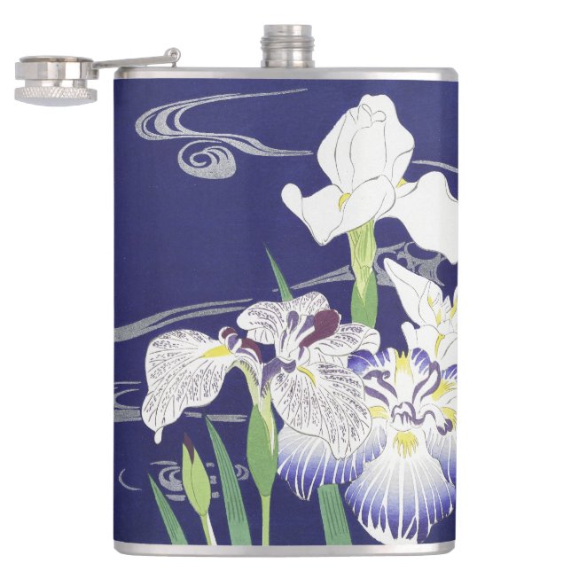 Vintage Japansk Iris Konsttryck Kogyo Tsukioka Fickplunta (Öppnad)