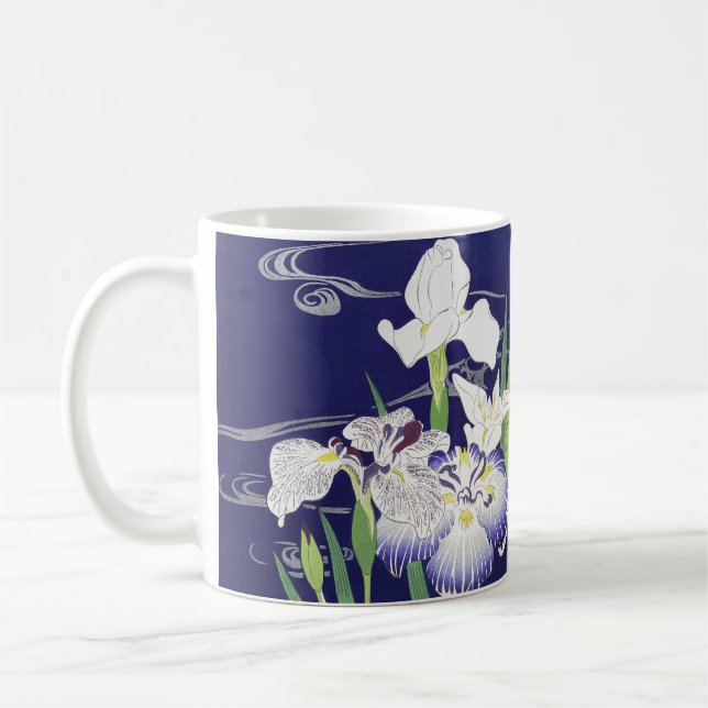 Vintage Japansk Iris Konsttryck Kogyo Tsukioka Kaffemugg (Vänster)