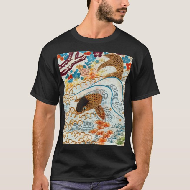 Vintage Japansk karp och Running Vatten Tee (Framsida)
