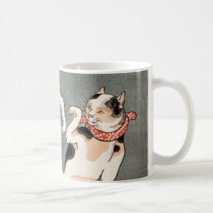 Vintage japansk kattkonst kaffemugg