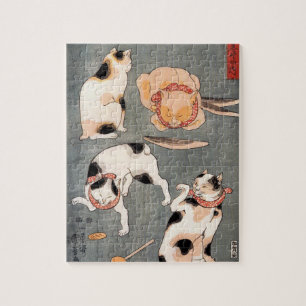 Vintage japansk kattkonst pussel
