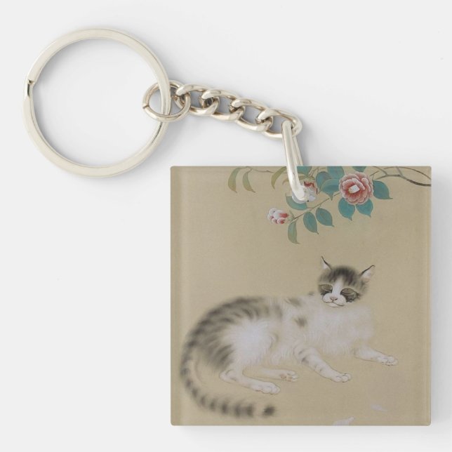 Vintage japansk kattnyckelring (Framsidan)