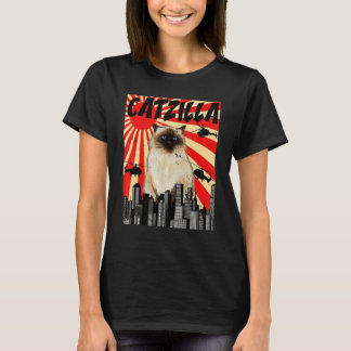 Vintage Japansk katzilla Siamese Cat T Shirt